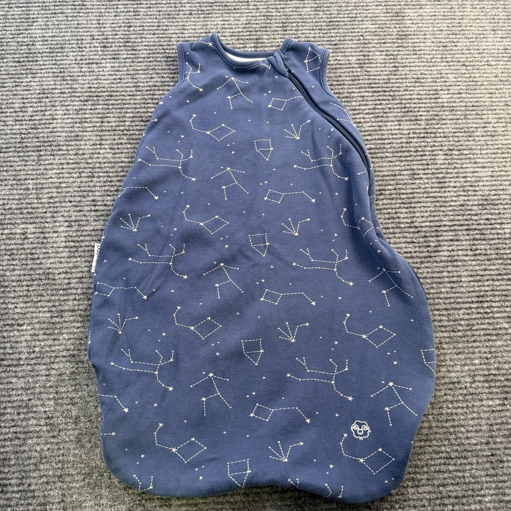 Woolino Ultimate Baby Sleep Bag Sleepsack 0-6 Month Size Side Full Zip Blue
